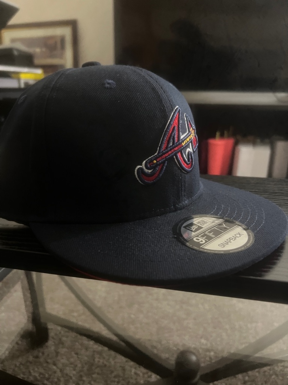 New Era Navy Atlanta Braves 9FIFTY Snapback Hat - Picture 3 of 3